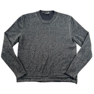 Roberto Collina Black Gold Metallic Lurex Merino Wool Crewneck Sweater Italy - S